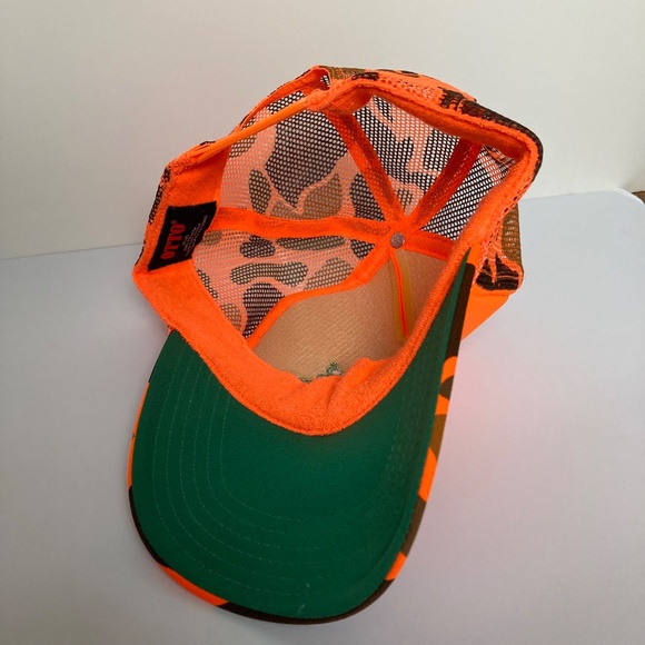 NEON Orange Camo "Going Nowhere Fast" Hunting Snapback Trucker Hat / Ball Cap - Picture 8 of 8